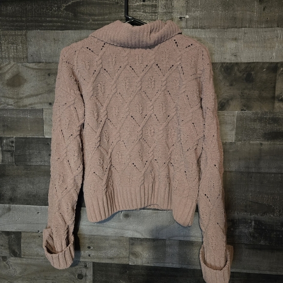 Women's Cable Knit zip up sweater - Picture 5 of 6
